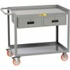Little Giant® Stock Cart w/2 Drawers, 1200 lb. Capacity, 48"L x 24"W x 34"H, Gray