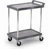 Olympic Storage Utility Cart w/2 Shelves & Chrome Posts, 300 lb. Cap, 38"L x 17"W x 33-1/4"H, Gray