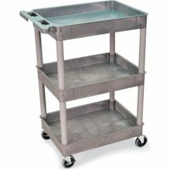 Luxor H. Wilson Tray-Shelf Carts - 24"Wx18"D Shelf - 41-1/2"H Gray