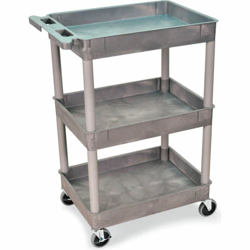 Luxor H. Wilson Tray-Shelf Carts - 24"Wx18"D Shelf - 41-1/2"H Gray 1 Luxor H. Wilson Tray-Shelf Carts - 24"Wx18"D Shelf - 41-1/2"H Gray