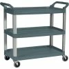 Rubbermaid® Xtra Service Cart w/3 Shelves, 300 lb. Cap, 40-3/5"L x 20"W x 37-13/16"H, Gray