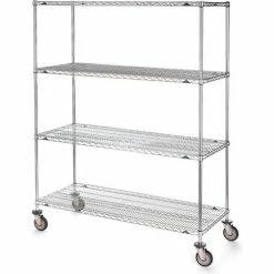 Metro® Super Erecta Shelf Truck w/4 Shelves, 900 lb. Capacity, 36"L x 24"W x 79"H, Silver