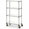 Metro® Super Erecta Shelf Truck w/4 Shelves, 900 lb. Capacity, 36"L x 24"W x 68"H, Silver