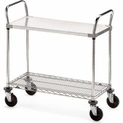Metro&#174 Wire Utility Cart w/2 Shelves, 800 lb. Capacity, 48"L x 24"W x 39-1/2"H