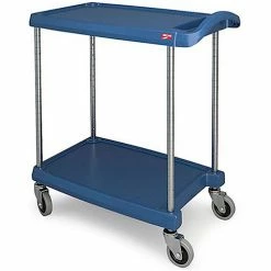 Metro® Utility Cart w/2 Shelves, 300 lb. Capacity, 31-1/2"L x 18-5/16"W x 35-1/2"H, Blue