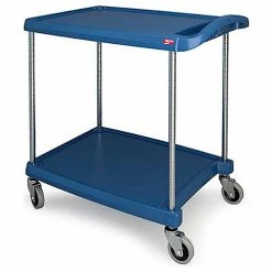 Metro® Utility Cart w/2 Shelves, 300 lb. Capacity, 34-3/8"L x 23-7/16"W x 35-1/2"H, Blue