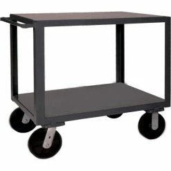 Durham Mfg.® Utility Cart w/2 Shelves, 4000 lb. Capacity, 42-1/8"L x 24"W x 37-3/8"H, Gray