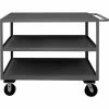 Durham Mfg.® Stock Service Cart w/3 Combo Shelves, 3000 lb. Cap, 66"L x 30"W x 38-7/8"H, Gray