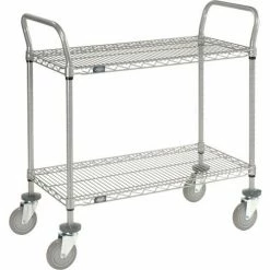 Nexel® Utility Cart w/2 Shelves & Poly Casters, 1200 lb. Capacity, 48"L x 21"W x 39"H, Silver 27 Nexel® Utility Cart w/2 Shelves & Poly Casters, 1200 lb. Capacity, 48"L x 21"W x 39"H, Silver -Utility Carts Elegant store GLL 2148P2EP