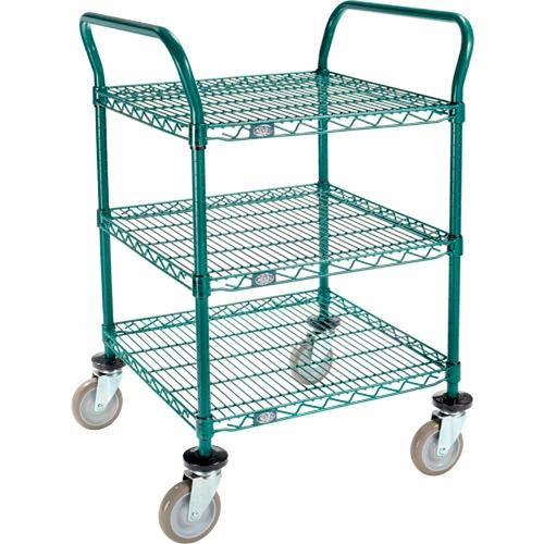 Nexel® Utility Cart, 3 Shelf, Poly-Green®, 24"L x 24"W x 39"H, Polyurethane Swivel Casters 13 Nexel® Utility Cart, 3 Shelf, Poly-Green®, 24"L x 24"W x 39"H, Polyurethane Swivel Casters - Image 13