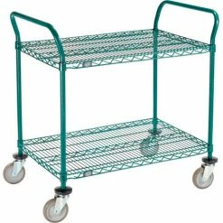 Nexel® Utility Cart, 2 Shelf, Poly-Green®, 36"L x 24"W x 39"H, Polyurethane Swivel Casters 25 Nexel® Utility Cart, 2 Shelf, Poly-Green®, 36"L x 24"W x 39"H, Polyurethane Swivel Casters -Utility Carts Elegant store GLL 2436P2GZ