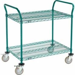 Nexel® Utility Cart, 2 Shelf, Poly-Green®, 36"L x 24"W x 39"H, Polyurethane Brake Casters 25 Nexel® Utility Cart, 2 Shelf, Poly-Green®, 36"L x 24"W x 39"H, Polyurethane Brake Casters -Utility Carts Elegant store GLL 2436P2GZB