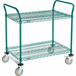 Nexel® Utility Cart, 2 Shelf, Poly-Green®, 36"L x 24"W x 39"H, Polyurethane Rigid Casters 25 Nexel® Utility Cart, 2 Shelf, Poly-Green®, 36"L x 24"W x 39"H, Polyurethane Rigid Casters -Utility Carts Elegant store GLL 2436R2GZ