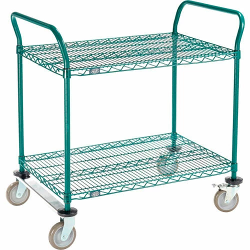 Nexel® Utility Cart, 2 Shelf, Poly-Green®, 36"L x 24"W x 39"H, Polyurethane Rigid Casters 13 Nexel® Utility Cart, 2 Shelf, Poly-Green®, 36"L x 24"W x 39"H, Polyurethane Rigid Casters - Image 13