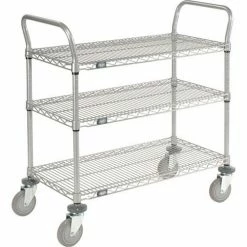 Nexel® Utility Cart w/3 Shelves & Pneumatic Casters, 1200 lb. Cap, 42"L x 24"W x 42"H 11 Nexel® Utility Cart w/3 Shelves & Pneumatic Casters, 1200 lb. Cap, 42"L x 24"W x 42"H -Utility Carts Elegant store GLL 2442N3EP