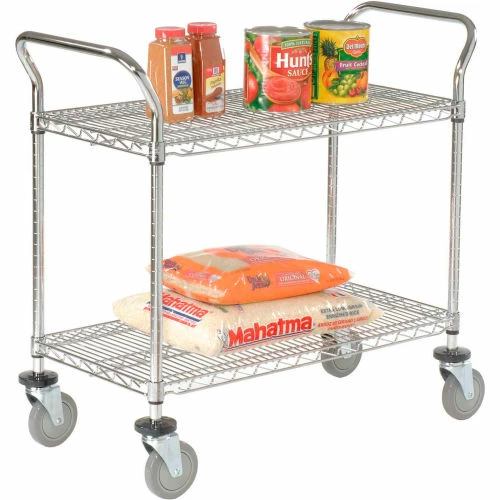 Nexel® Chrome Utility Cart w/2 Shelves & Poly Brake Casters, 1200 lb. Cap, 42"L x 24"W x 39"H 16 Nexel® Chrome Utility Cart w/2 Shelves & Poly Brake Casters, 1200 lb. Cap, 42"L x 24"W x 39"H - Image 16