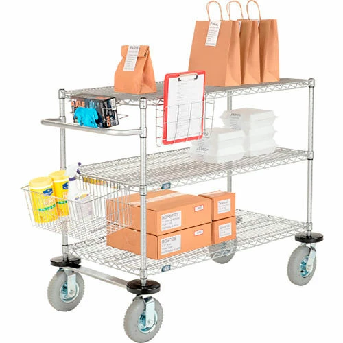 Nexelate® Curbside Cart w/3 Wire Shelves & Pneumatic Casters, 54"L x 21"W x 43"H 12 Nexelate® Curbside Cart w/3 Wire Shelves & Pneumatic Casters, 54"L x 21"W x 43"H - Image 12