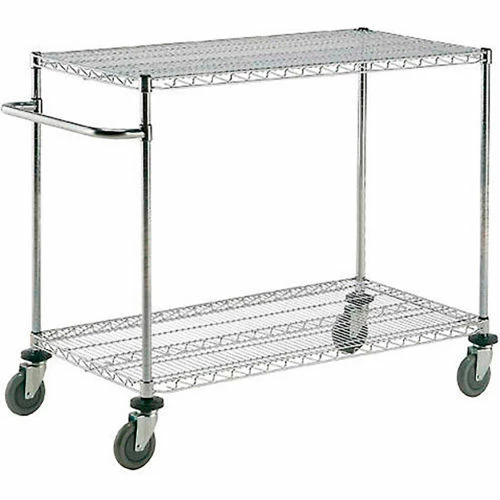 Nexel® Chrome ESD Adjustable Shelf Cart w/2 Shelves & Poly Casters, 42"L x 18"W x 40"H 11 Nexel® Chrome ESD Adjustable Shelf Cart w/2 Shelves & Poly Casters, 42"L x 18"W x 40"H - Image 11