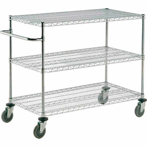 Nexel® Chrome ESD Adjustable Shelf Cart w/3 Shelves & Poly Casters, 36"L x 24"W x 40"H 11 Nexel® Chrome ESD Adjustable Shelf Cart w/3 Shelves & Poly Casters, 36"L x 24"W x 40"H - Image 11