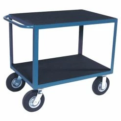 Jamco Handle Cart w/8" Pneumatic Casters & Vinyl Mat, 1200 lb. Capacity, 36"L x 24"W x 34"H, Gray