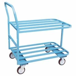 Jamco Service Cart w/2 Shelves, 1200 lb. Capacity, 48"L x 24"W x 27"H, Gray