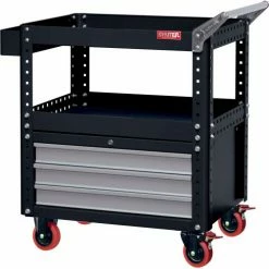 Shuter® Steel Utility Cart, w/3 Lower Drawers, 800 lb. Cap, 34-3/8"L x 19-2/3"W x 34-2/3"H