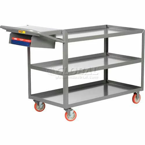 Little Giant® Order Picking Truck w/3 Lip Shelves, 1200 lb. Capacity, 32"L x 18"W x 39"H, Gray 1 Little Giant® Order Picking Truck w/3 Lip Shelves, 1200 lb. Capacity, 32"L x 18"W x 39"H, Gray