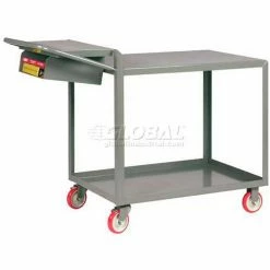 Little Giant® Order Picking Truck w/2 Shelves & Storage Pocket, 32"L x 18"W x 39"H, Gray