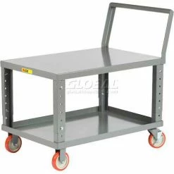 Little Giant® Ergonomic Shelf Truck w/Flat Shelf, 1200 lb. Capacity, 48"L x 30"W x 36"H, Gray