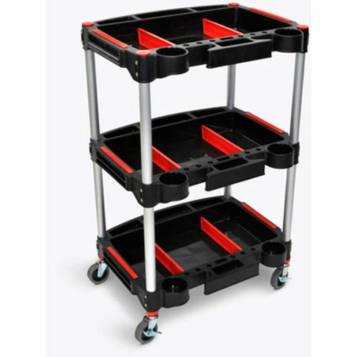 Luxor Mechanic Cart w/3 Shelves, 44 lb. Capacity, 22-3/4"L x 18"W x 32"H, Black 1 Luxor Mechanic Cart w/3 Shelves, 44 lb. Capacity, 22-3/4"L x 18"W x 32"H, Black