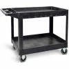 Luxor Heavy-Duty Utility Cart, Two Shelves, 5" Casters, Black, 500 Lbs Capacity