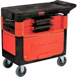 Rubbermaid® 6180-88 Black Trades Cart with Locking Cabinet -Utility Carts Elegant store RCP6180 88 BLA
