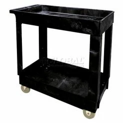 Rubbermaid® Plastic Utility Cart w/2 Shelves, 300 lb. Capacity, 34"L x 16"W x 31-1/4"H, Black 7 Rubbermaid® Plastic Utility Cart w/2 Shelves, 300 lb. Capacity, 34"L x 16"W x 31-1/4"H, Black -Utility Carts Elegant store RCP9T66 BLA