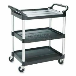 Rubbermaid® Service Cart w/3 Shelves, 200 lb. Capacity, 33-5/8"L x 18-5/8"W x 37-3/4"H, Black -Utility Carts Elegant store UNT RCP342488BLA