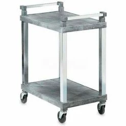 Vollrath® Open Utility Cart w/2 Shelves, 200 lb. Capacity, 30-1/2"L x 18-1/2"W x 36"H, Gray