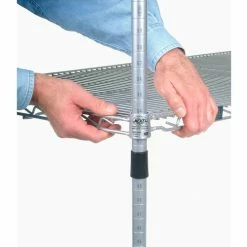 Nexel® Utility Cart w/2 Shelves & Poly Brake Casters, 1200 lb. Cap, 42"L x 21"W x 39"H, Silver -Utility Carts Elegant store nxlate detail03 100