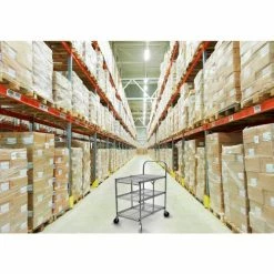 Luxor Collapsible Wire Cart w/3 Shelves, 200 lb. Capacity, 33"L x 19"W x 39"H, Silver -Utility Carts Elegant store wscc 3 three shelf collapsible wire utility cart warehouse environment 3